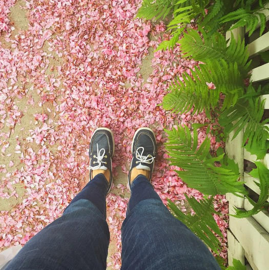 instagram, sidewalk, feet, flowers, deep dream